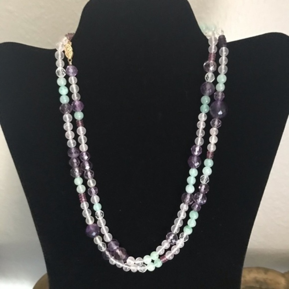 Multi Gemstone Bead Necklace, Spring/Summer Beauty